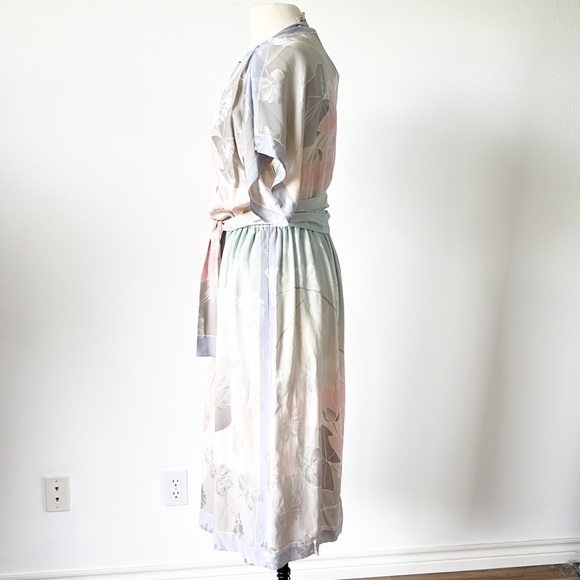 Vintage silk MIDI Water color Dress - Picture 8 of 14